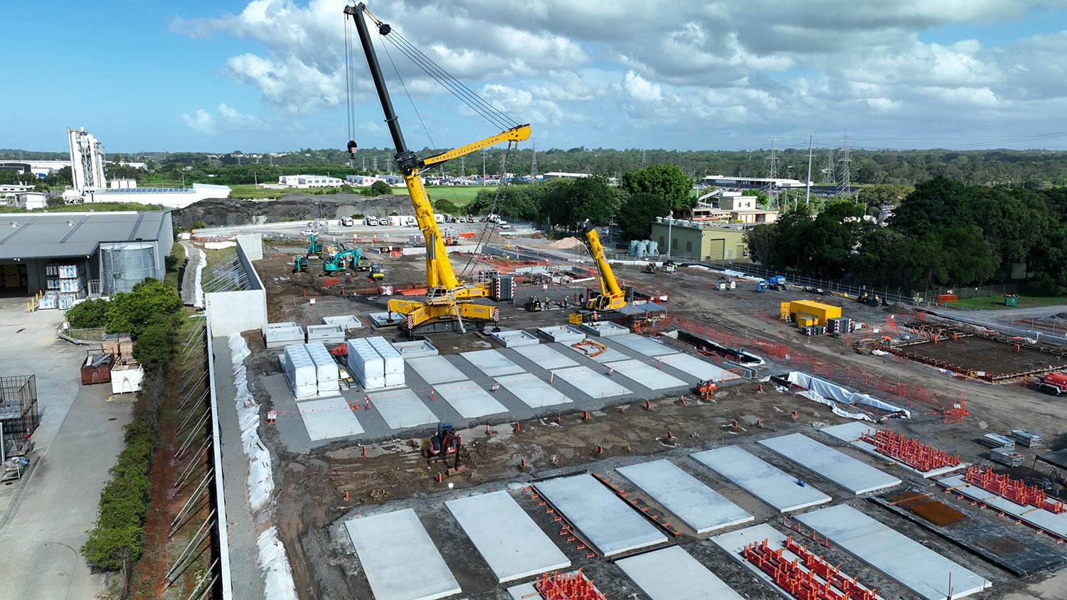 Aerial view on the Brendale construction site in Queensland