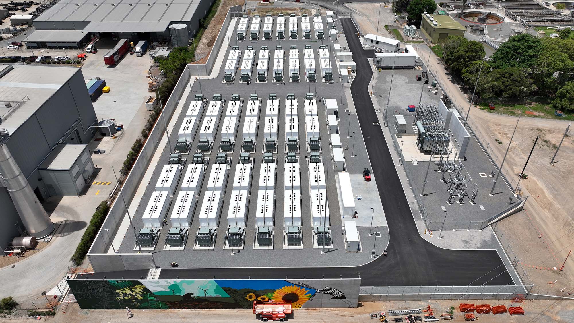 An aerial overview of the Brendale BESS project site.