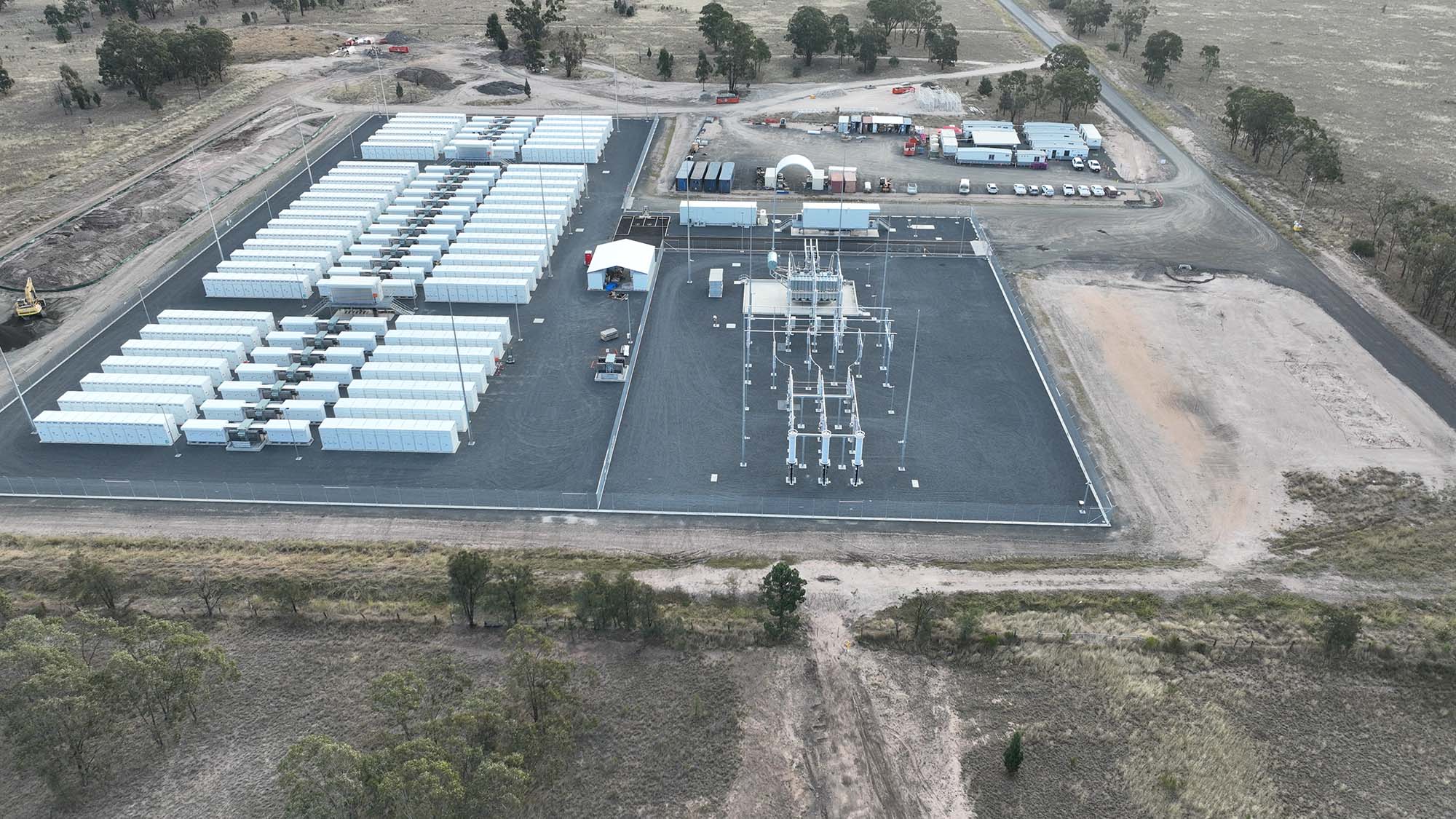 An aerial overview of the Ulinda Park BESS project site.